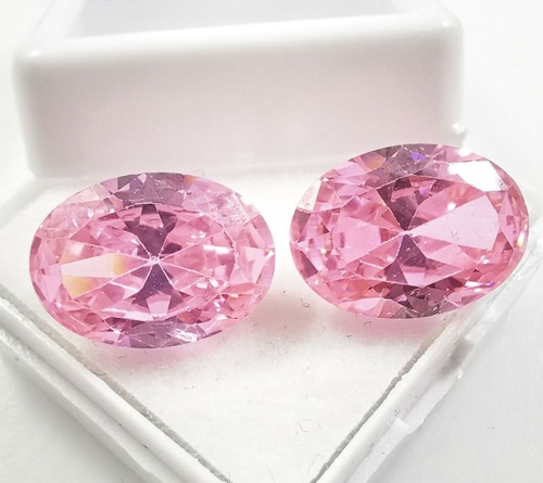 20.40 Ct Pair Pink Zircon Oval Shape Loose Gemstones 13.90x10.00x6.05 MM - Picture 1 of 5