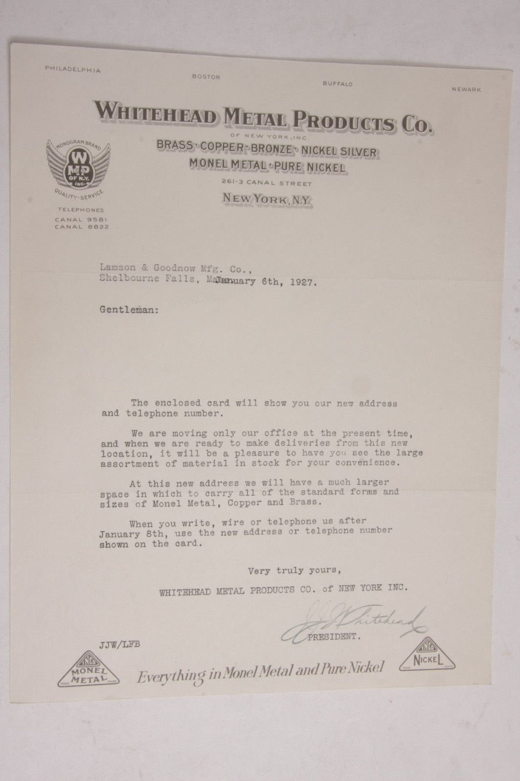 1927 Lamson Goodnow Whitehead Metal Products Co NYC Ephemera L106E eBay