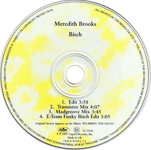 MEREDITH BROOKS - BITCH - 1997 - AUDIO CD - VERY GOOD CONDITION - Picture 2 of 2
