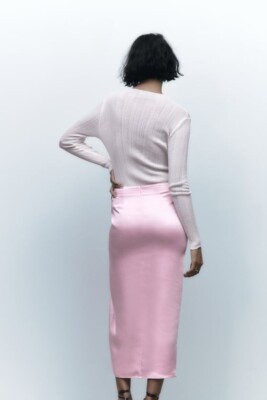 ZARA SATIN MIDI SKIRT WITH GATHERING S PINK 2157/248 | eBay ZARA SATIN MIDI SKIRT WITH GATHERING S PINK 2157/248 | eBay