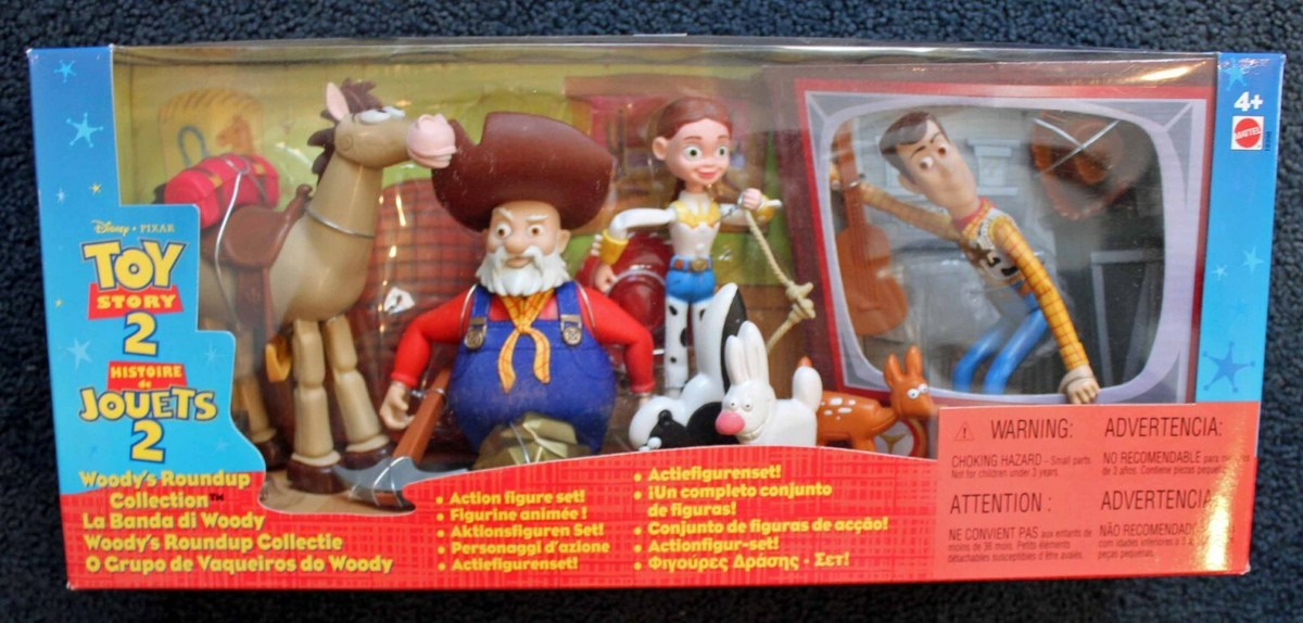 【大値下】woody's ROUND UP フィギュア　3体セット　セピアカラー Toy Story 2 Rare Mattel Woody's Roundup Collection with
