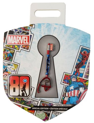 Disney Store Captain America 80th Anniversary Key Pin Badge Marvel Replica - Picture 5 of 5