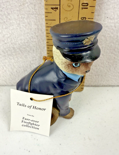 Hamilton Furr-Ever Firefighter Tails of Honor Resin Cat 4" Figurine Collectible - Picture 2 of 8