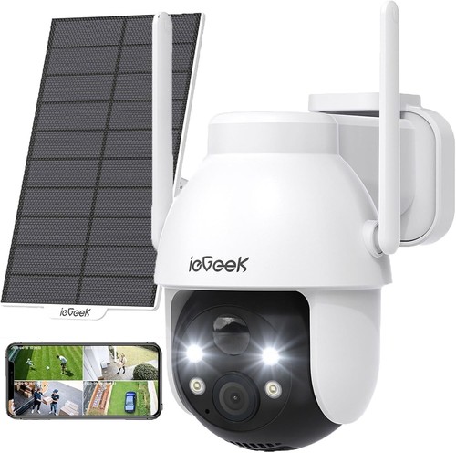 Cámara de Vigilancia 2K 3MP HD Exterior Solar, 360° PTZ Cámara de Vigilancia Exterior... - Imagen 2 de 10