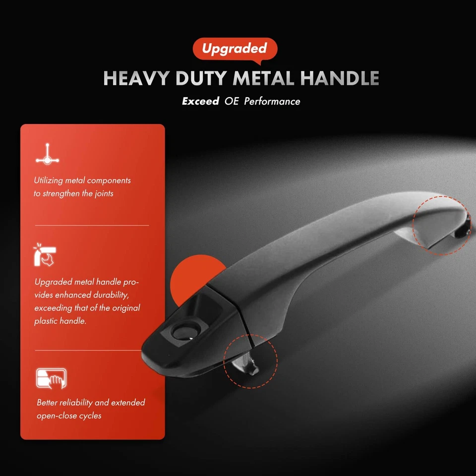 4x Manija de puerta exterior de metal mejorada para Chevy Silverado 1500 GMC Sierra 1500 Foto 3 de 4