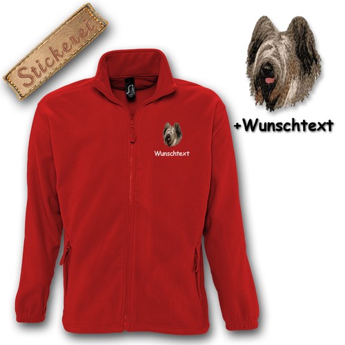 Briard Texte Brodé Veste Polaire Broderie M1 Désiré Chien BIB8wx