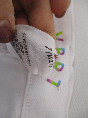 Vibrant Jeans Womens 7 White Bell Bottom Flare Stretch Denim 27x32 EP1783 - Picture 11 of 13