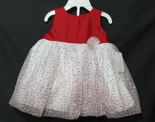 Holiday Editions Baby Mädchen Kleid 6-9 Monate Tüll & Glitzerrock ROT Neu - Bild 3 von 4