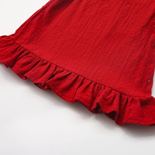 Summer Baby Kids Girls Fly Sleeve Ruffle Solid Color Cotton Tops Blouse Clothes - Picture 20 of 42