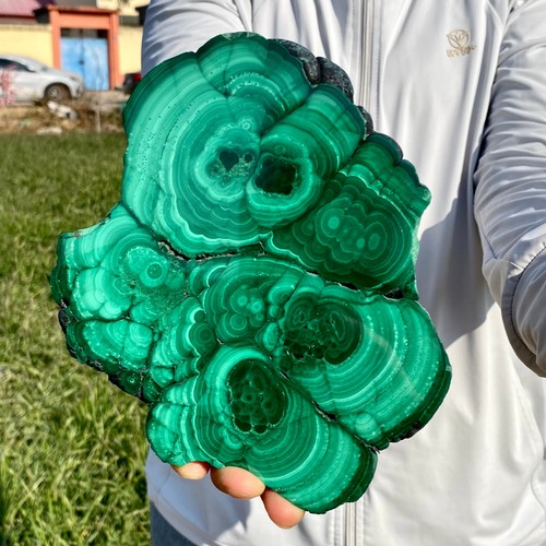 4.01LB A Pair Natural Green Malachite Crystal Flaky Pattern Ore Specimen Quartz - 第 3/12 張圖片