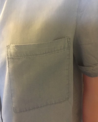 The 1964 Denim Company Ladies Collared Tie Front Blue button down Shirt Size M - Picture 6 of 10