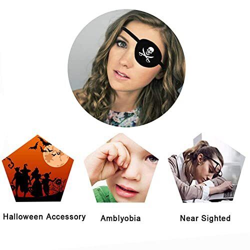 4 Pcs Adjustable Eye Patches Left/Right Lazy Eye Patches for Adults Children - Bild 6 von 9