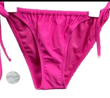 Bikini Swim Bottom Pink Wild Fable Womens Low-Rise High-Leg Cheeky Side Tie XS