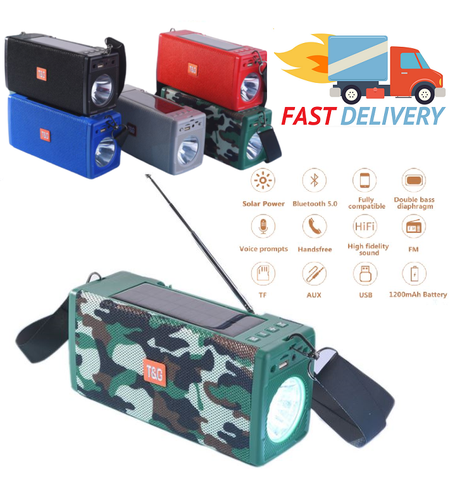 Bluetooth Lautsprecher Außenbereich Wiederaufladbare Extra Bass Taschenlampe FM Radio/TF/USB/AUX - Bild 14 von 15