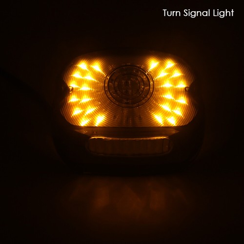 Motorcycle Smoke Led Brake Tail Light Turn Signal For Harley Fat Sportster Road - Picture 8 of 12