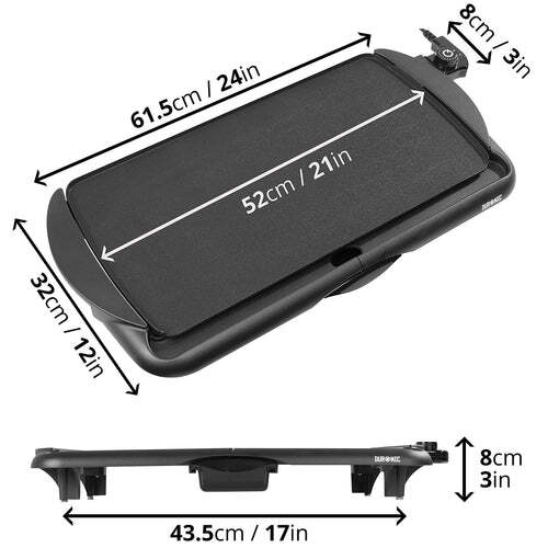 Duronic GP20 Tischgrill 2000W Teppanyaki Grill Plancha Grillplatte Okonomiyaki - Bild 2 von 7
