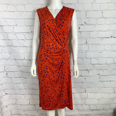 banana republic blue floral wrap dress
