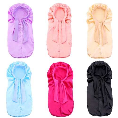 Satin Women Night Sleep Hats Head Cover Wide Band Caps Hair Care Sleeping Caps - Picture 11 of 17