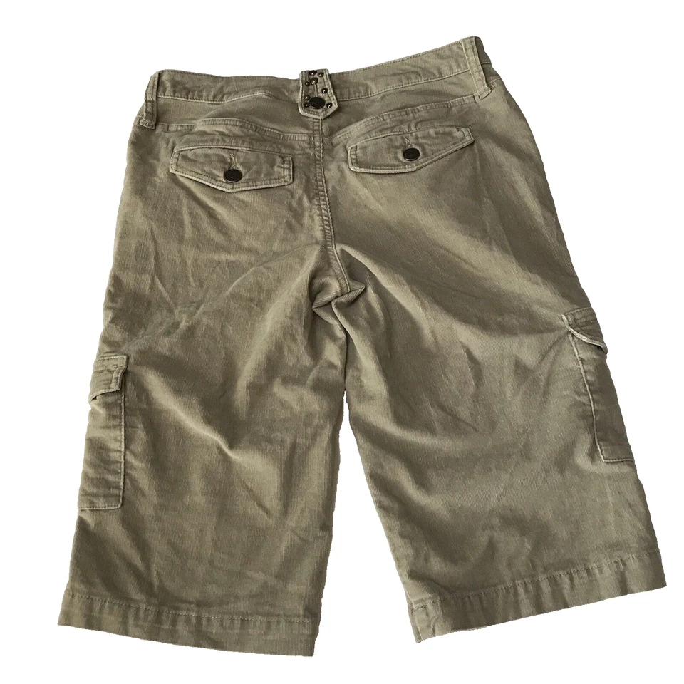 VTG Y2K Pant Capri Cargo Low Rise Corduroy Studded Khaki Grunge Skate Indie 2 29 - Image 3 of 4