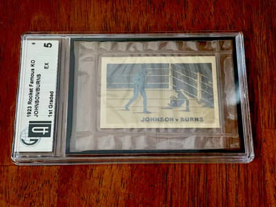 1923 The Rocket Jack Johnson Tommy Burns Famous Knock Outs GAI 5 EX 1ST GRADED!
