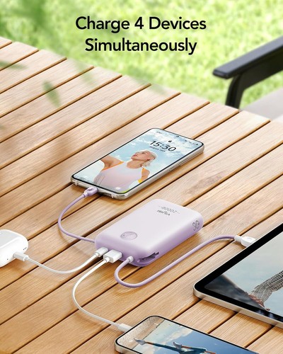 30W Fast Charging Power Bank 20000mAh with built-in cables - Zdjęcie 6 z 8
