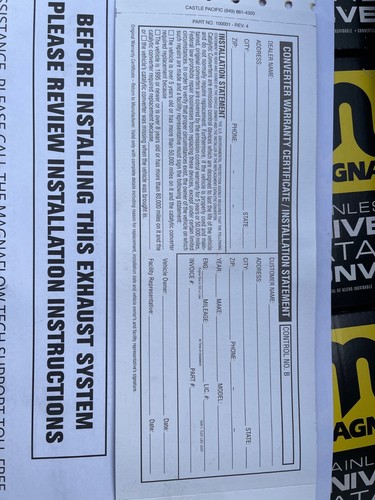 MAGNAFLOW 53956 - 2.5" CERAMIC CAT UNIVERSAL SPUN CATALYTIC CONVERTERS EPA Legal - Picture 8 of 9