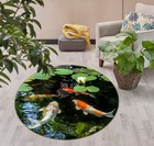 3D White Water Lily N13058 Game Rug Mat Round Elegant Photo Carpet Mat Romy