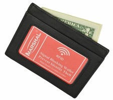 Mens Genuine Leather Wallet Front Pocket RFID Blocking Slim Mini ID Card Holder