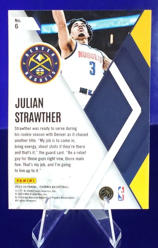 Julian Strawther 2023-24 Panini Phoenix #6 Denver Nuggets Instant Phenom - Picture 2 of 2