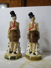 Jim Beam Harolds Club Casino Reno Nevada Percy #1 & #2 Man In A Barrel Decanters