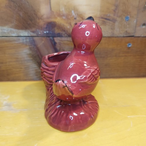 Vintage Ceramic Red Bird Planter Unbranded Glazed - Bild 4 von 8