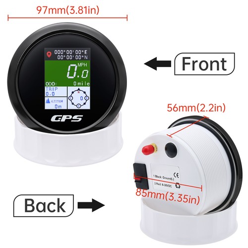 85MM LED Digital GPS Speedometer Odometer Gauge Waterproof for Boat Car Truck  - Picture 3 of 12