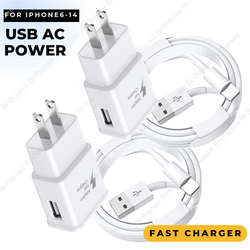 USB Fast Charger Cable AC Adapter For iPhone 14/13/12/11/8/7/6/SE/XS Max/XR Lot - Picture 10 of 19