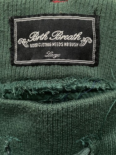 Vtg Japanese Brand Breath Mint BRTHBREATH Denim Jeans Green 31 Jogger Pant Rare - Picture 5 of 8