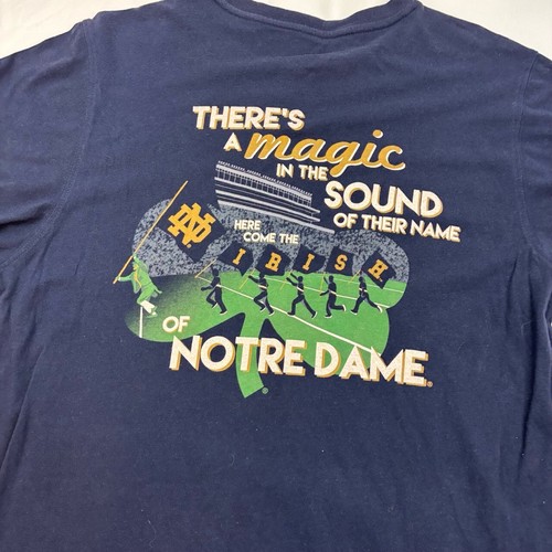Men's Size L Colosseum Graphic T-Shirt Navy Notre Dame Football Fighting Irish - Picture 5 of 8