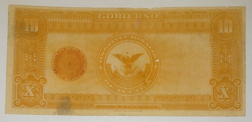 Mexiko 1916 Revolution La Tesoreria General Del Estado Yucatan 10 Pesos Banknote - Bild 2 von 8