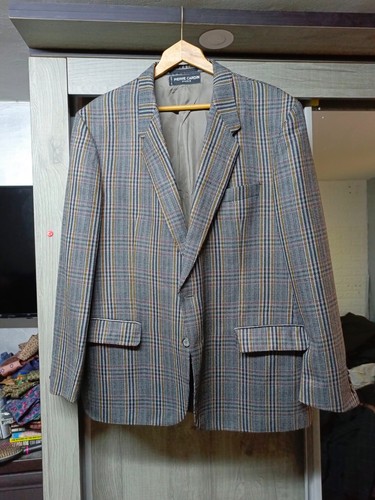 1980s vintage Pierre Cardin Paris all worsted handtailored plaid blazer 42R 46R - Picture 2 of 10