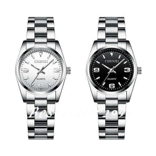 Men Women Stainless Steel Band Analog Quartz Wrist Watch Business Sport Watches - Picture 9 of 9