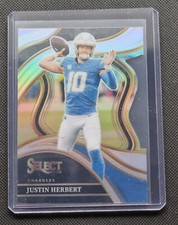 Justin Herbert club level Panini Select 2023 silver die-cut