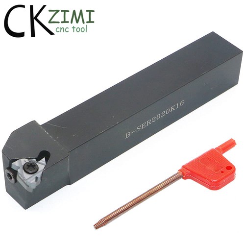 SER 2020K16-B 20mm×125mm CNC Threading Turning Tool Holder+10Pcs 3/8'' 16IR AG60 - Foto 5 di 8