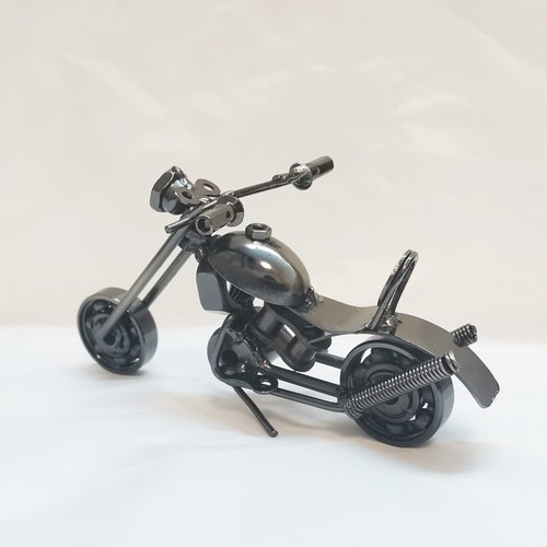Collectible Motorcycle Sculpture Handmade Recycled Metal Art Motorbike Model Toy - Picture 2 of 23