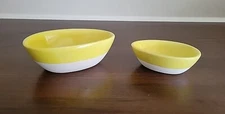 IQ Accessories Egg Shaped Nesting Dip Bowls Set of 2  Yellow & White 🥚