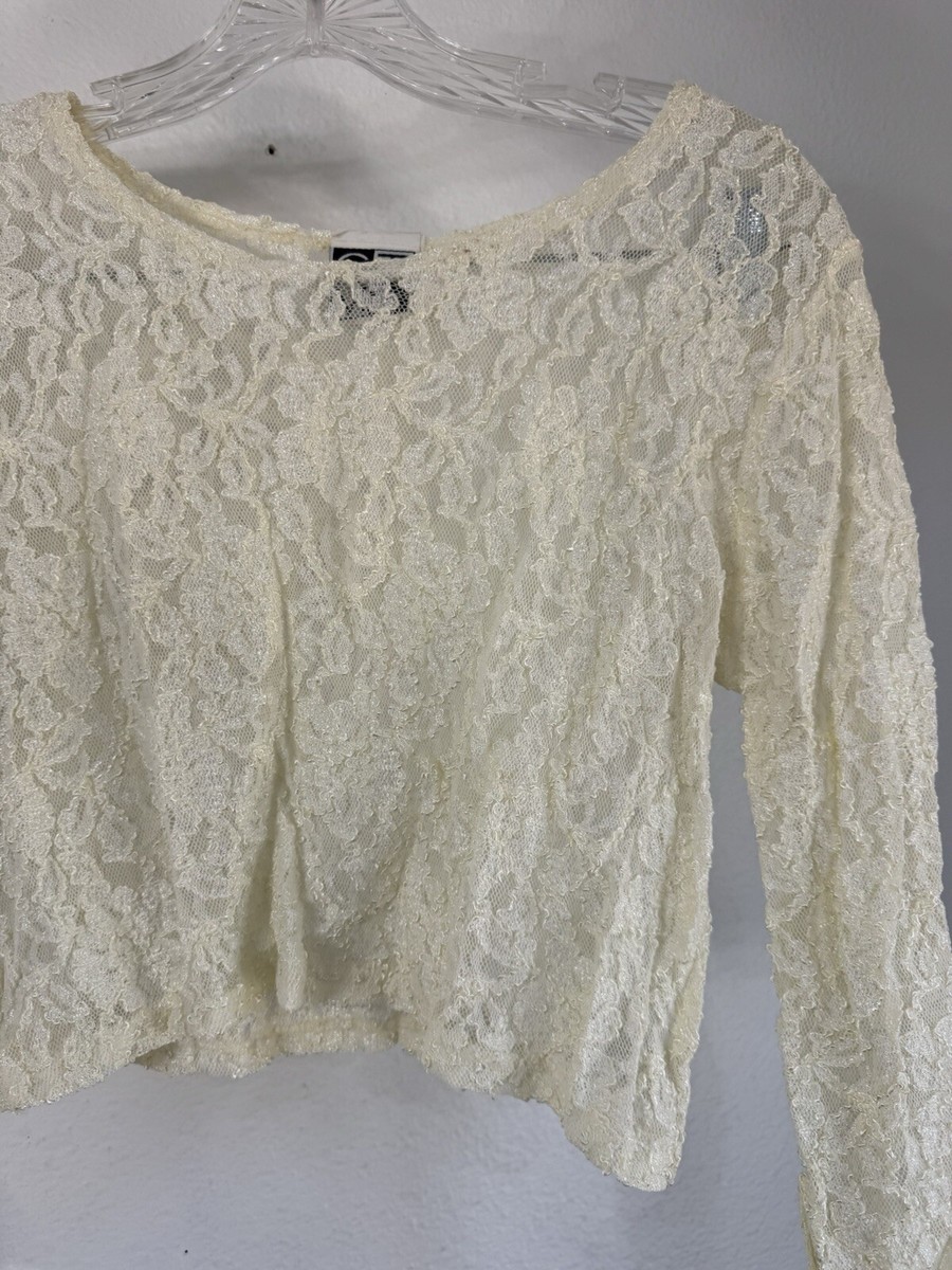 mame Lamé Jersey Cropped Sheer Top サイズ3 Lame Jersey