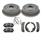 Rear Brake Drums Shoes Springs Wheel Cylinders Set For Chevy S10 Gmc S15 2Wd