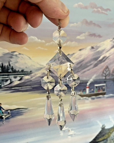 Vintage Style Clear Crystal Glass Drops Chandelier Sun Catcher Prisms - Picture 3 of 8