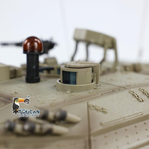1/16 Henglong RC Tanque BB Infrarrojo IDF Merkava MKIV Fuego Abierto Fumar Torreta 360° - Imagen 24 de 24