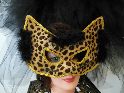 Halloween Leopard Katze Kostüm Leopard Korsett 38C, Maske-Neu mit Etikett schwarz Tüllrock-Neu mit Etikett - Bild 8 von 11