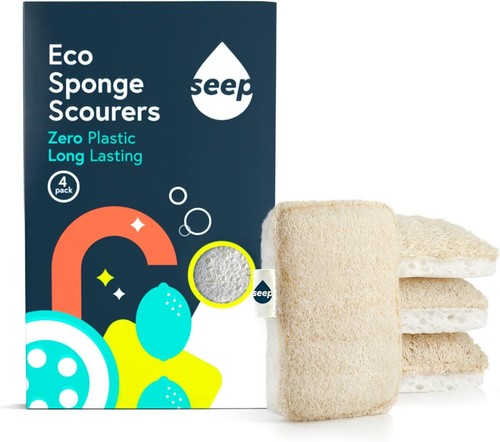 Magic sponge, Eco Sponges Washing Up - 4 x Pack Multipack Compostable Kitchen 4