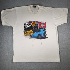 Vintage 1989 Single Stitch Counts Of The Road Car Club Cotton Tshirt Made In USA