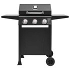 3 Burner Propane Gas Grill with Side Shelves for Bbq Outdoor Cooking